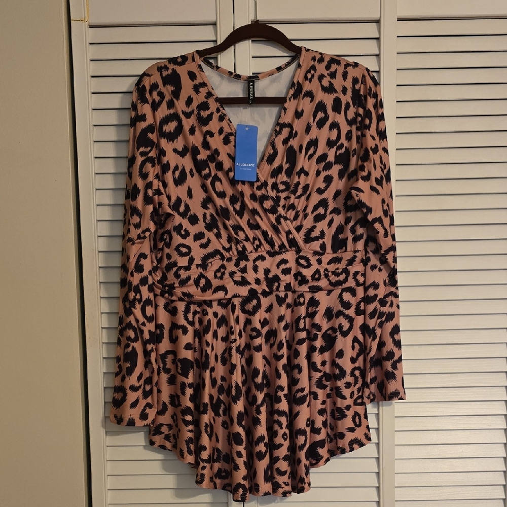 Leopard Print Long Sleeve Dress